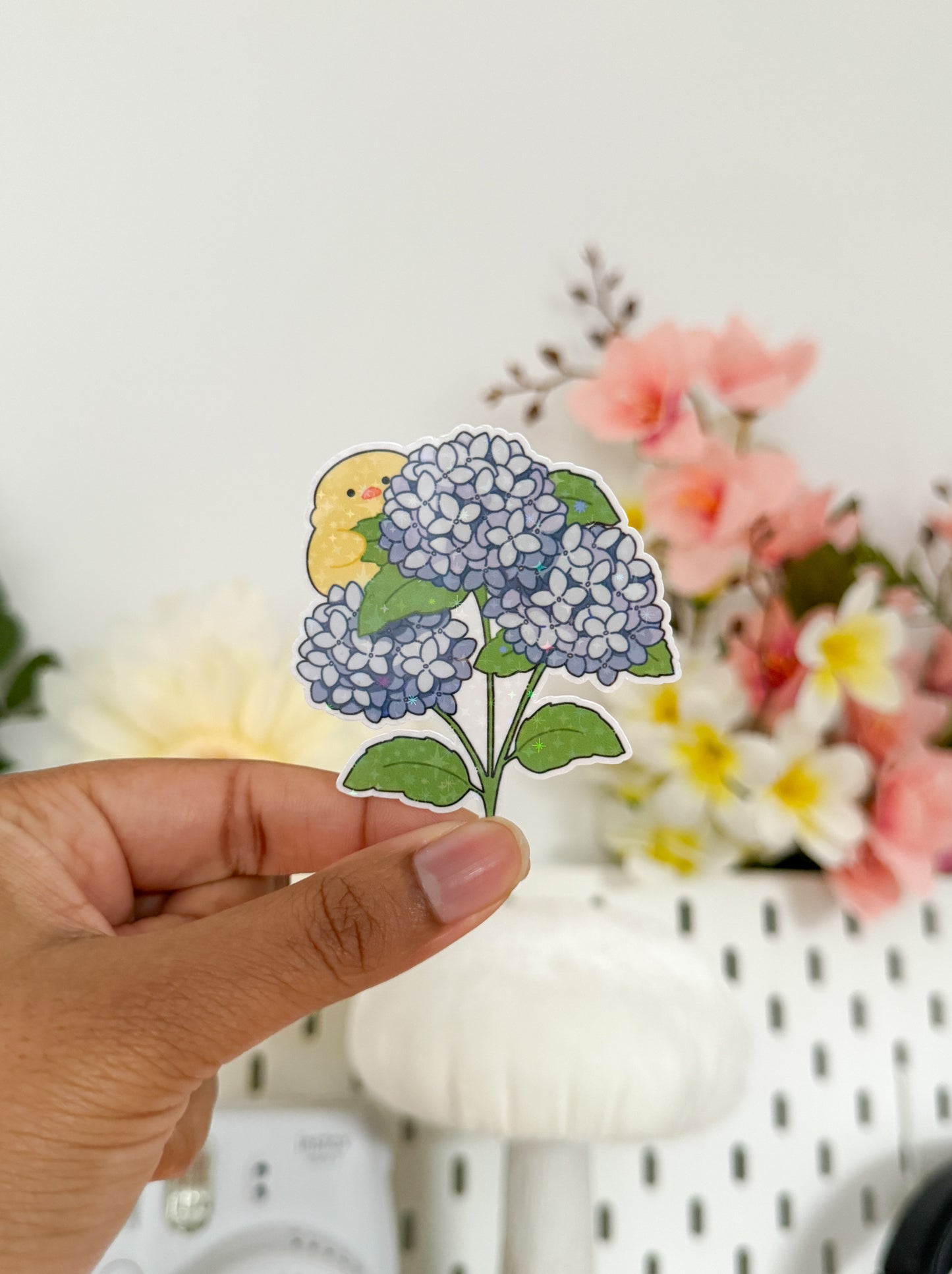 Hydrangea Chick Vinyl Sticker