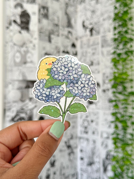 Hydrangea Chick Vinyl Sticker