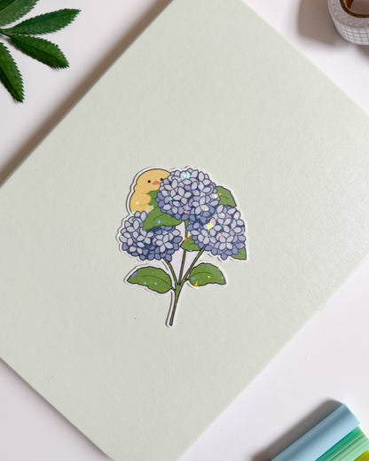 Hydrangea Chick Vinyl Sticker