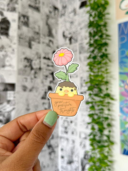 Grow Positive Thoughts Vinyl Sticker