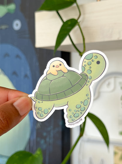 Turtle + Chick Vinyl Sticker
