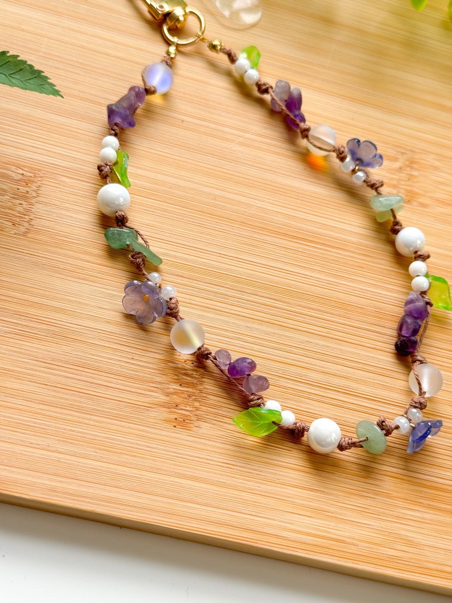 Purple Garden Phone Charm Wristlet