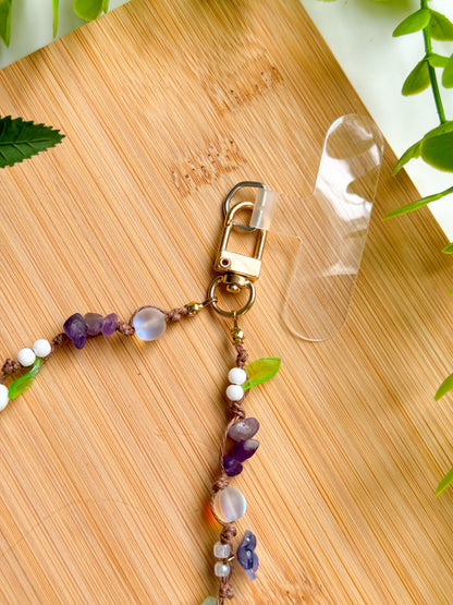 Purple Garden Phone Charm Wristlet