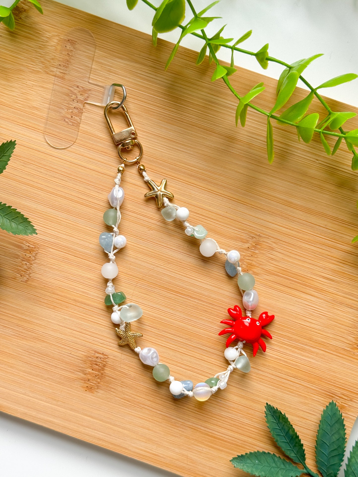 Ocean Theme Phone Charm Wristlet