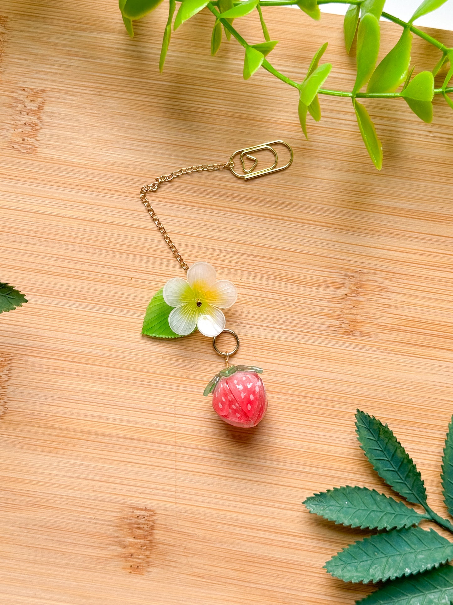 Strawberry Blossom Bookmark Charm