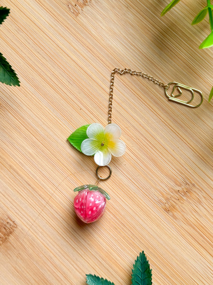 Strawberry Blossom Bookmark Charm