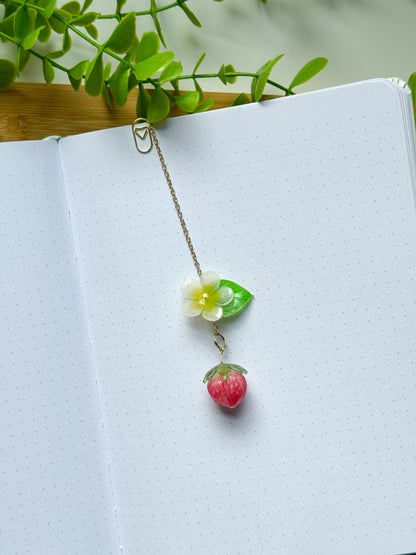 Strawberry Blossom Bookmark Charm