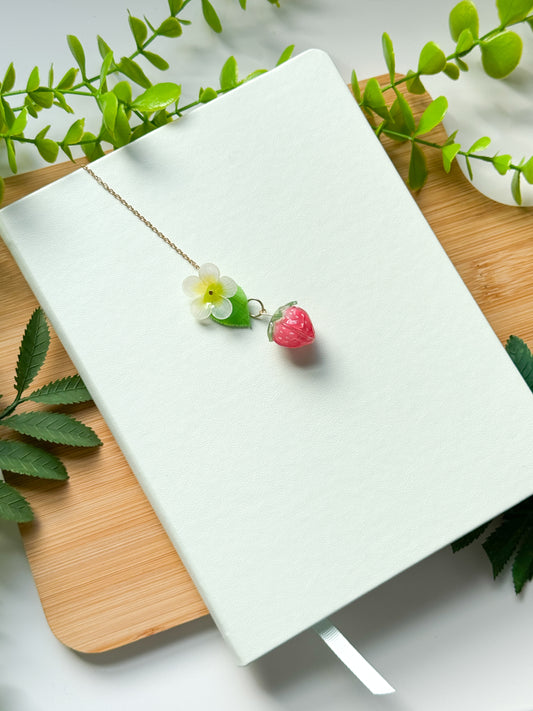 Strawberry Blossom Bookmark Charm