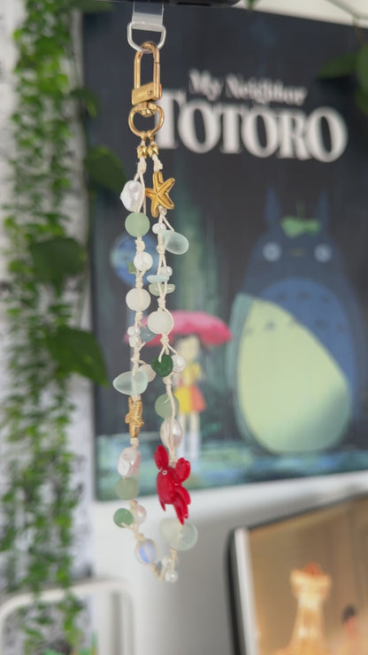 Ocean Theme Phone Charm Wristlet